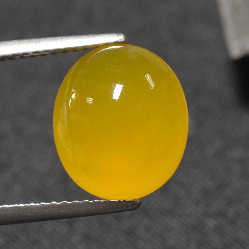 Honey Yellow Агат Камень - 5.9ct Овал Кабошон (ID: 467584)