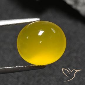 5.12 ct Yellow Agate Stone, Natural Agate in Oval Cabochon Shape for Sale