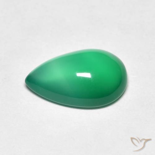 Agate Gemstone in 12 x 8 mm (calibrated) Size for Sale, Agate Stone in Warm Green Color