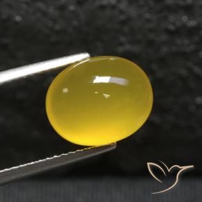 4.24 ct Yellow Agate Stone, Natural Agate in Oval Cabochon Shape for Sale