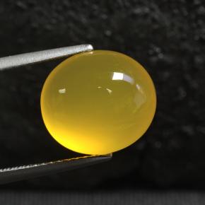 6.03 ct Yellow Agate Stone, Natural Agate in Oval Cabochon Shape for Sale