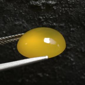 Agate Gemstone in 12.7 x 11.4 mm Size for Sale, Agate Stone in Honey Yellow Color