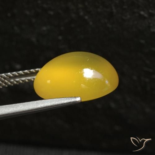 Agate Gemstone in 12.4 x 10.9 mm Size for Sale, Agate Stone in Honey Yellow Color