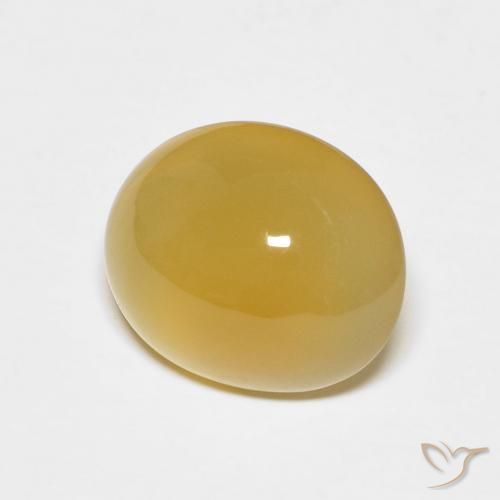 3.79 ct Yellow Agate Stone, Natural Agate in Oval Cabochon Shape for Sale