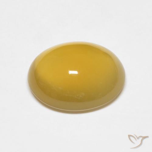 Agate Gemstone in 11.3 x 9.5 mm Size for Sale, Agate Stone in Deep Yellow Color