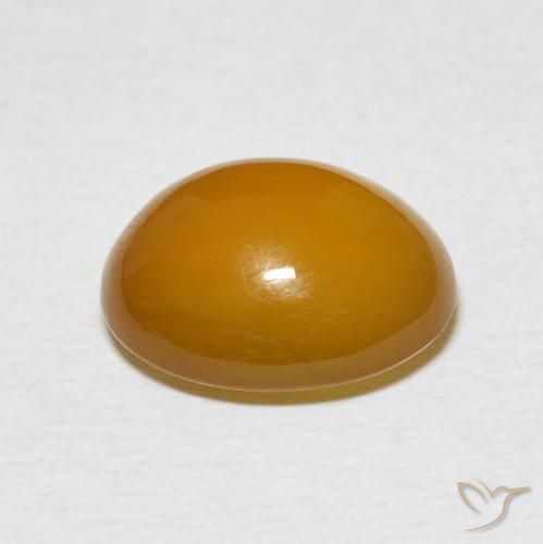 Agate Gemstone in 12.7 x 10.5 mm Size for Sale, Agate Stone in Light Honey Yellow Color