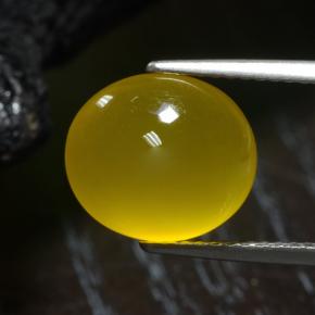 4.16 ct Yellow Agate Stone, Natural Agate in Oval Cabochon Shape for Sale