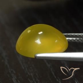 Agate Gemstone in 11.9 x 10.5 mm Size for Sale, Agate Stone in Medium Yellow Color