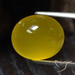 4.97 ct Yellow Agate Stone, Natural Agate in Oval Cabochon Shape for Sale