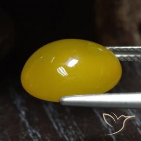 Agate Gemstone in 12.2 x 10.5 mm Size for Sale, Agate Stone in Honey Yellow Color
