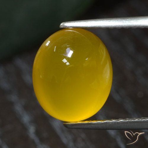 3.72ct Natural Honey Yellow Agate, Oval, Translucent, Photo A