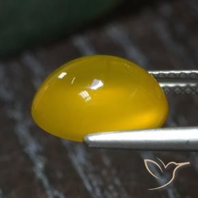 Agate Gemstone in 11 x 9 mm (calibrated) Size for Sale, Agate Stone in Honey Yellow Color