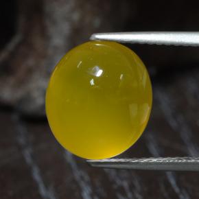 Light Honey Yellow Agate Gem - 5.1ct Oval Cabochon (ID: 467632)