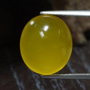 Medium Yellow Агат Камень - 5.7ct Овал Кабошон (ID: 467633)