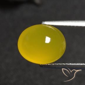 3.41 ct Yellow Agate Stone, Natural Agate in Oval Cabochon Shape for Sale
