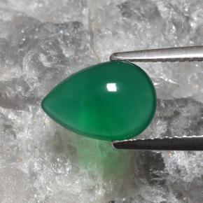 2.08 ct Green Agate Stone, Natural Agate in Pear Cabochon Shape for Sale