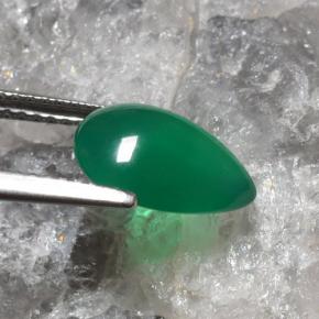 Agate Gemstone in 10.9 x 7.6 mm Size for Sale, Agate Stone in Medium Green Color
