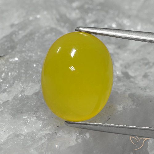 4.68ct Natural Medium-Light Yellow Agate, Oval, Translucent
