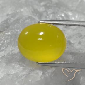 4.68 ct Yellow Agate Stone, Natural Agate in Oval Cabochon Shape for Sale