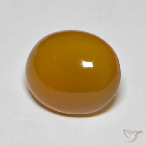 5.53 ct Yellow Agate Stone, Natural Agate in Oval Cabochon Shape for Sale