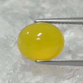 3.62 ct Yellow Agate Stone, Natural Agate in Oval Cabochon Shape for Sale
