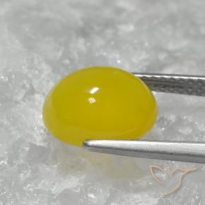 Agate Gemstone in 11 x 9 mm (calibrated) Size for Sale, Agate Stone in Honey Yellow Color