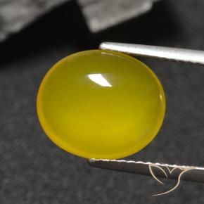 4.04 ct Yellow Agate Stone, Natural Agate in Oval Cabochon Shape for Sale