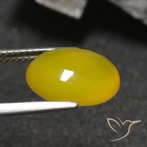 Agate Gemstone in 13 x 11 mm (calibrated) Size for Sale, Agate Stone in Yellowish Gold Color