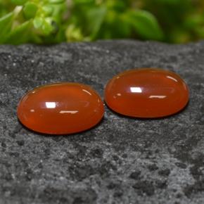 1.38 ctw Orange Agate Stones, Natural Agate in Oval Cabochon Shape for Sale