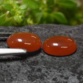 Agate Gemstones in 7 x 5 mm (calibrated) Size for Sale, Agate Stones in Medium Orange Color