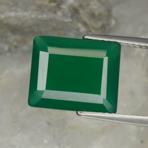 5.08 ct Green Agate Gemstone, Agate Gem in Octagon Step Cut Shape for Sale.