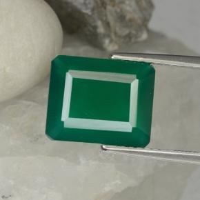 3.79 ct Green Agate Gemstone, Agate Gem in Octagon Step Cut Shape for Sale.