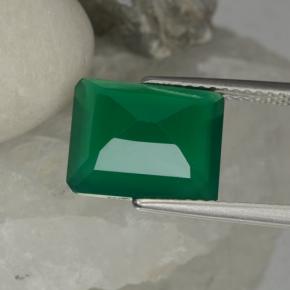 Agate Gemstone in 11 x 9 mm (calibrated) Size for Sale, Agate Stone in Forest Green Color