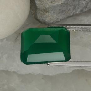 Agate Gemstone in 12 x 10 mm (calibrated) Size for Sale, Agate Stone in Medium Green Color