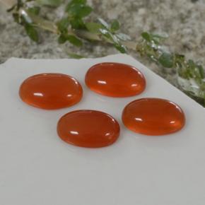 Medium Orange Agate Gem - 0.6ct Oval Cabochon (ID: 468716)