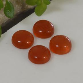 1.88 ctw Orange Agate Gemstones, Agate Gems in Round Cabochon Shape for Sale.