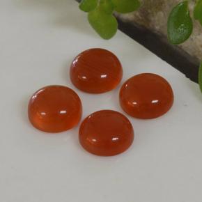 1.88 ctw Orange Agate Stones, Natural Agate in Round Cabochon Shape for Sale