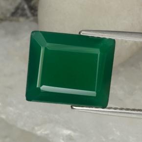 5.13 ct Green Agate Gemstone, Agate Gem in Octagon Step Cut Shape for Sale.
