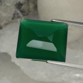 Agate Gemstone in 12 x 10 mm (calibrated) Size for Sale, Agate Stone in Medium Green Color