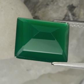 Agate Gemstone in 12 x 10 mm (calibrated) Size for Sale, Agate Stone in Medium Green Color