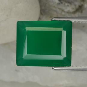 6.24 ct Green Agate Gemstone, Agate Gem in Octagon Step Cut Shape for Sale.