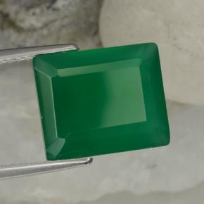 6.24 ct Green Agate Stone, Natural Agate in Octagon Step Cut Shape for Sale