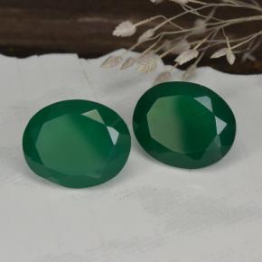 6.74 ctw Green Agate Stones, Natural Agate in Oval Facet Shape for Sale