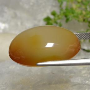 Agate Gemstone in 25.3 x 18.4 mm Size for Sale, Agate Stone in Golden-Brown Color