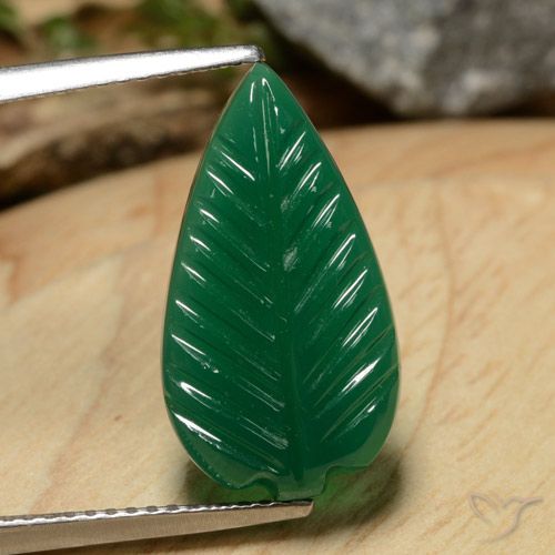 18,2x10 mm Agata verde Foglia intagliata dall'India, peso di 5,23 ct, pietra preziosa naturale Tinto in purezza Translucent, Agata 1pz - il colore è Verde medio, durezza Mohs di 6,5 - 7 adatto per gioielli da indossare ogni giorno, Photo A