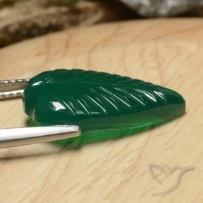 Agate Gemstone in 18.2 x 10 mm Size for Sale, Agate Stone in Medium Green Color