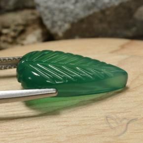 Agate Gemstone in 18.9 x 10.1 mm Size for Sale, Agate Stone in Yellowish Green Color