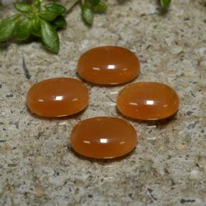 Reddish Orange Agate Gem - 0.7ct Oval Cabochon (ID: 471560)