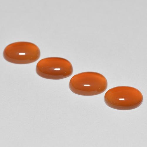 Amber Orange Agate Gem - 0.7ct Oval Cabochon (ID: 471561)