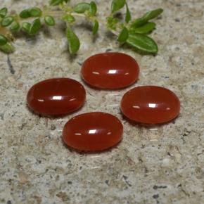 Agate Gemstones in 7 x 5 mm (calibrated) Size for Sale, Agate Stones in Warm Red Color